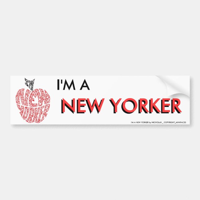 I'M A NEW YORKER BUMPER STICKER (Front)