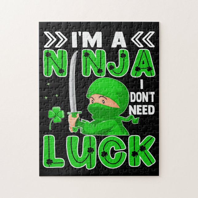 I'm A Ninja I Don't Need Luck St. Patrick's Day Jigsaw Puzzle (Vertical)