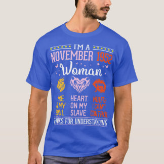 Im A November 1952 Woman Fire In My Soul Heart On T-Shirt