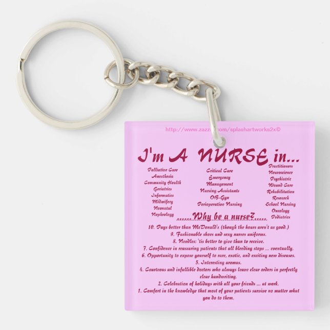 "I'm A NURSE" Keychain (Front)