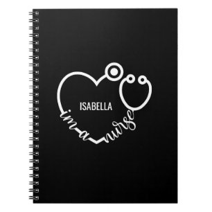 I'm A Nurse Stethoscope Heart Modern Personalized Notebook
