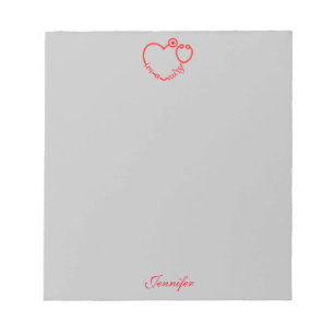 I'm A Nurse Stethoscope Heart Personalized Name Notepad