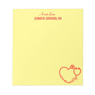 I'm A Nurse Stethoscope Personalized Name Elegant Notepad