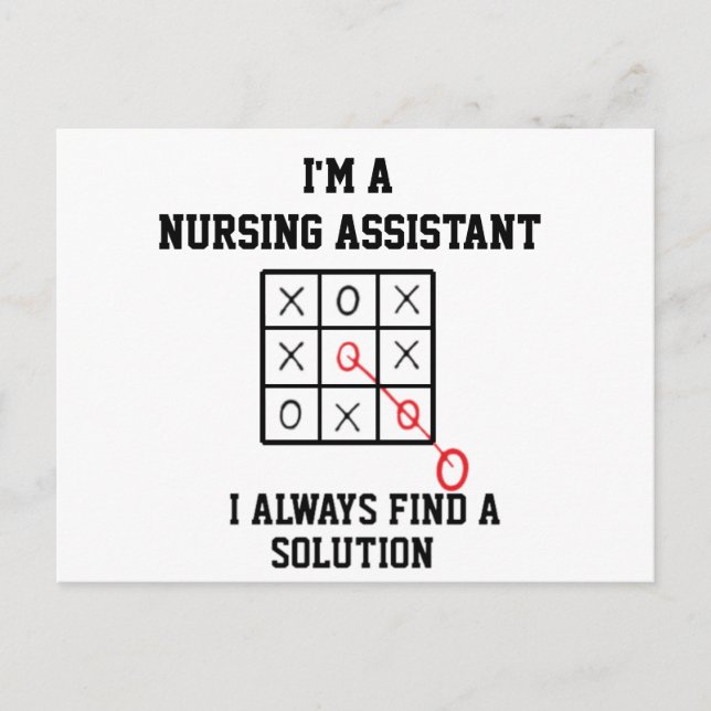 Im A Nursing Assistant I Always Find A Solution Postcard (Front)