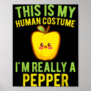 Im A Pepper Toddler Kids Funny Kawaii Halloween Poster