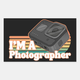 I'm a photographer, vintage colourful photographer sticker