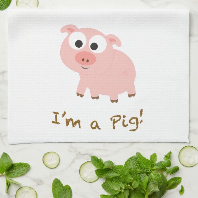 I'm A Pig Kitchen Towel (Folded)