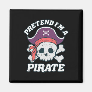 I'm A Pirate Funny Halloween Quote Skull Cartoon  Magnet
