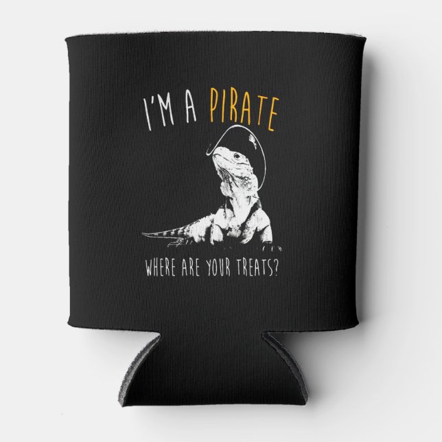 I'm a pirate Iguana Can Cooler (Front)
