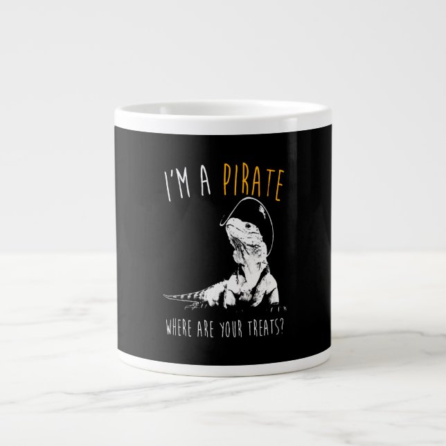 I'm a pirate Iguana Large Coffee Mug (Front)