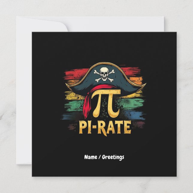 I'm a Pirate Pi Day A Funny Math Adventure Invitation (Front)