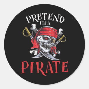 I'm A Pirate Skull Halloween Costume Classic Round Sticker