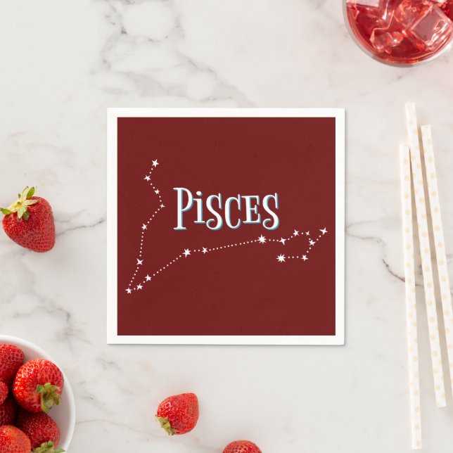 Im A Pisces Zodiac.Trendy Pisces Zodiac Sign  Napkin (Insitu)