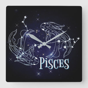 Im A Pisces Zodiac.Trendy Pisces Zodiac Sign Square Wall Clock
