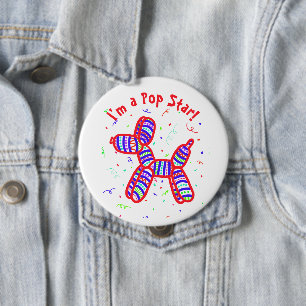 I'm a Pop Star Balloon Dog Button