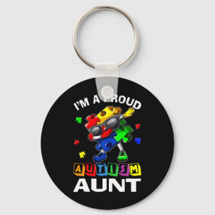I'm A Proud Autism Aunt Autism Awareness Dabbing P Keychain