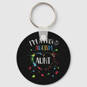 I'm A Proud Autism Aunt Autism Awareness T-shirt f Keychain