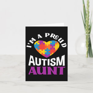 I'm A Proud Autism Aunt Puzzle Heart Autism Awaren Card