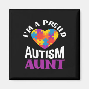 I'm A Proud Autism Aunt Puzzle Heart Autism Awaren Magnet
