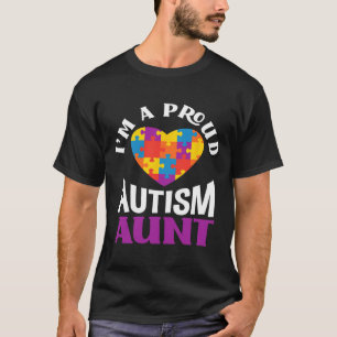 I'm A Proud Autism Aunt Puzzle Heart Autism Awaren T-Shirt
