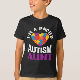 I'm A Proud Autism Aunt Puzzle Heart Autism Awaren T-Shirt