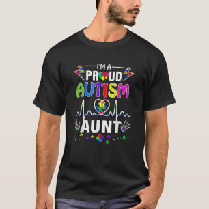 I'm A Proud Autism Aunt _ Women Girls Heart T-Shirt