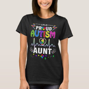 I'm A Proud Autism Aunt Women Girls Heart T-Shirt