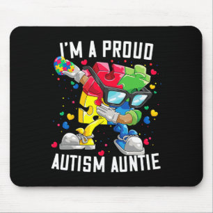 I'm A Proud Autism Auntie Autism Awareness Dabbing Mouse Pad