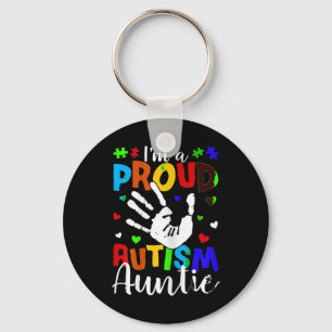 I'm A Proud Autism Auntie T-Shirt. Funny Autism Aw Keychain
