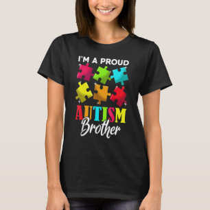 I'm A Proud Autism Brother Men Boys Heart T-Shirt