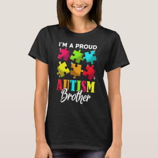 I'm A Proud Autism Brother Men Boys Heart T-Shirt