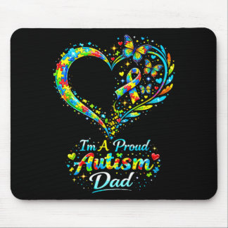 I'm a proud autism dad autism awareness heart mouse pad