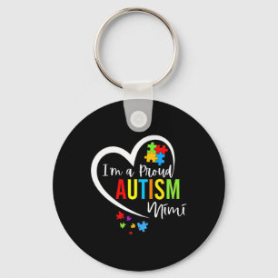 I'm A Proud Autism Mimi Heart Autism Awareness Puz Keychain