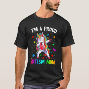 I'm A Proud Autism Mom Dabbing Unicorn Autism Puzz T-Shirt