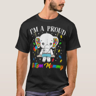 I'm A Proud Autism Mommy Cute Elephant Puzzle Piec T-Shirt