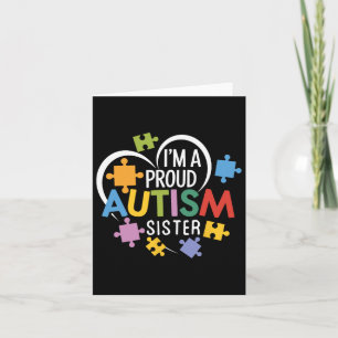 I'm A Proud Autism Sister Awareness Love Heart Puz Card