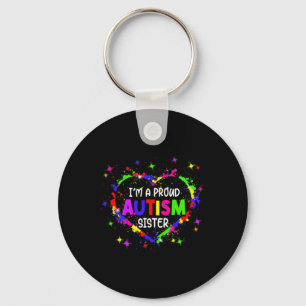 I'm A Proud Autism Sister Women Girls Autism Aware Keychain
