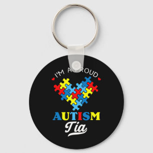 I'm A Proud Autism Tia Autism Awareness Aunt Nephe Keychain