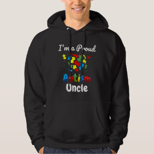 Im A Proud Autism Uncle Heart Puzzles Hoodie