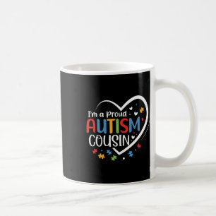 I'm A Proud Cousin Love Heart Autism Awareness Puz Coffee Mug