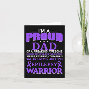 I'm A Proud Dad Epilepsy Awareness Purple Ribbon M Card