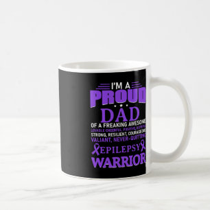I'm A Proud Dad Epilepsy Awareness Purple Ribbon M Coffee Mug