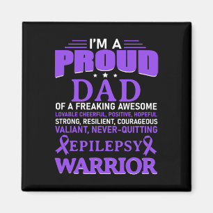 I'm A Proud Dad Epilepsy Awareness Purple Ribbon M Magnet