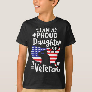 I'm A Proud Daughter Of A Veteran Father's Day Gir T-Shirt