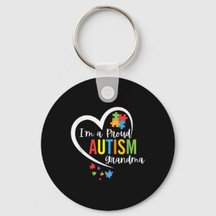 Im A Proud Grandma Love Heart Autism Awareness Puz Keychain