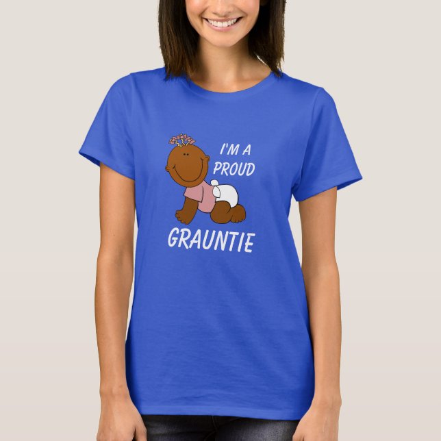 "I'm A Proud Grauntie" with Cute Baby T-Shirt (Front)