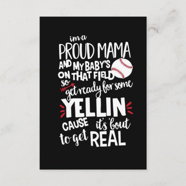 I'm A Proud Mama And My Baby's On That Field Enclosure Card (Front)