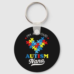 Im A Proud Nana Autism Awareness Heart Autistic Gr Keychain