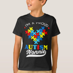 Im A Proud Nonnie Autism Awareness Heart Autistic T-Shirt