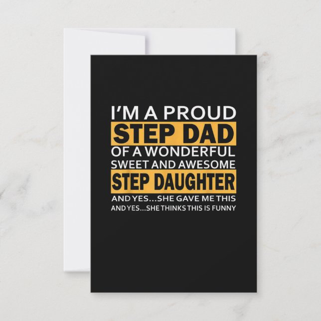 I'm A Proud Step Dad OF A Wonderful Step Daughter RSVP Card (Front)